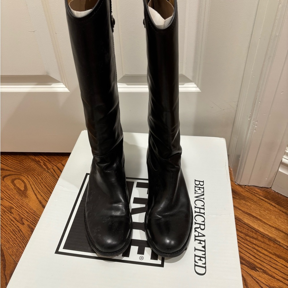 Frye Melissa Button Black Boots